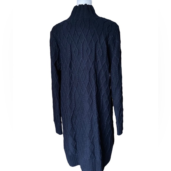 J. Jill Cotton Blend Cable Knit Button Front Sweater Cardigan Navy Petite M - Picture 3 of 9